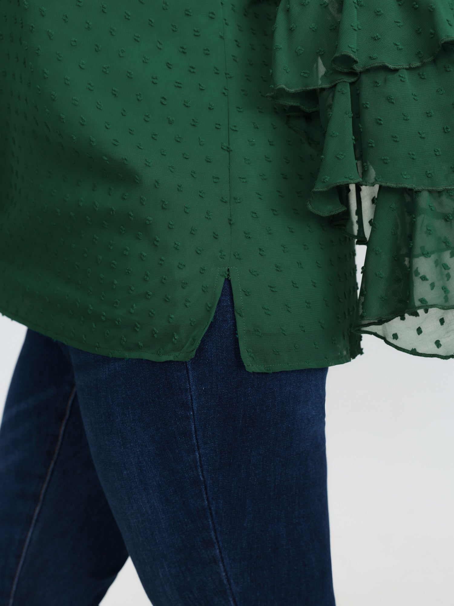 Chiffon Jacquard Layered Sleeve Blouse