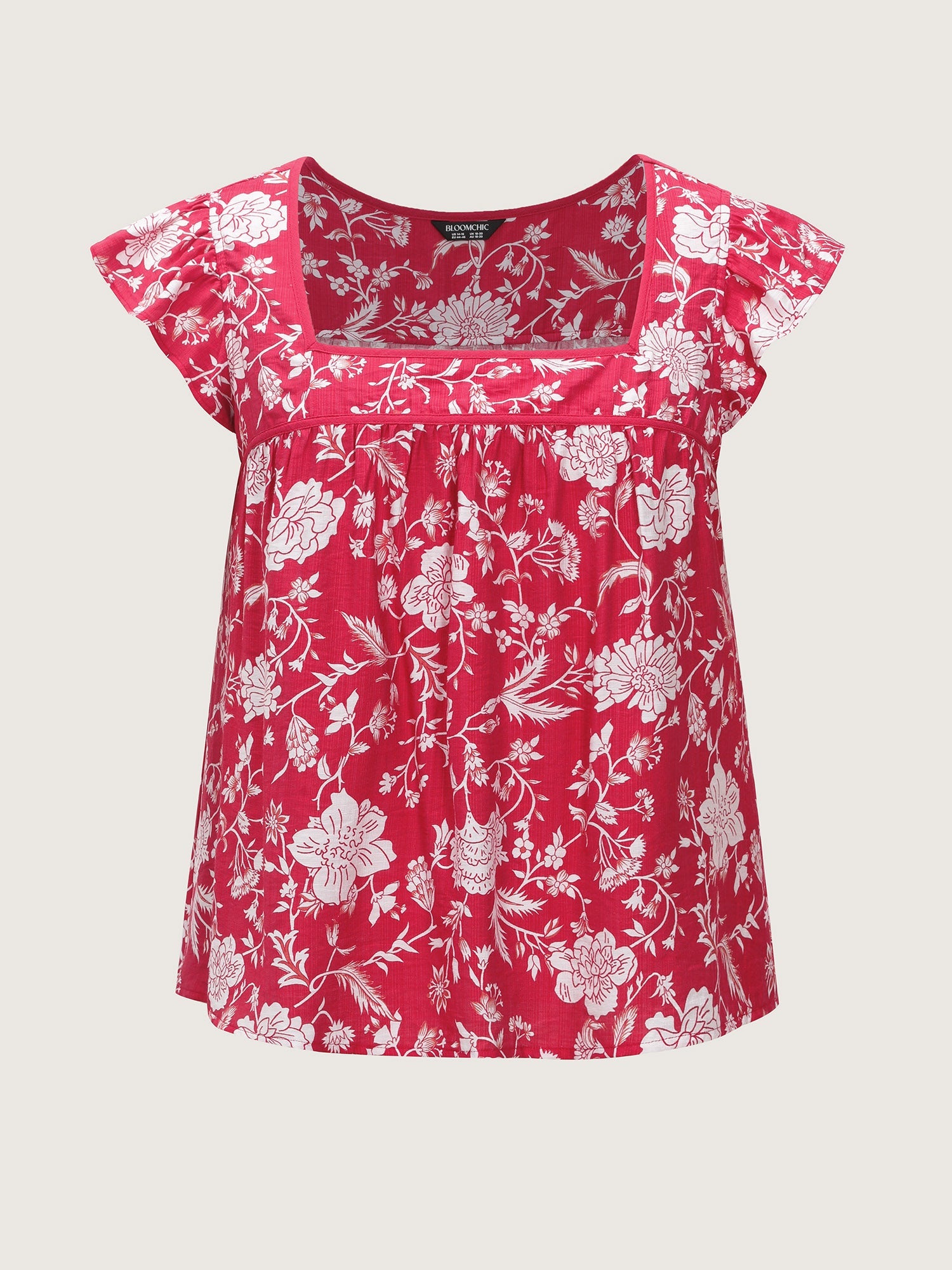 Floral Print Ruffled Sleeve Blouse