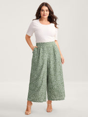 Ditsy Floral Print Wide-Leg Pants