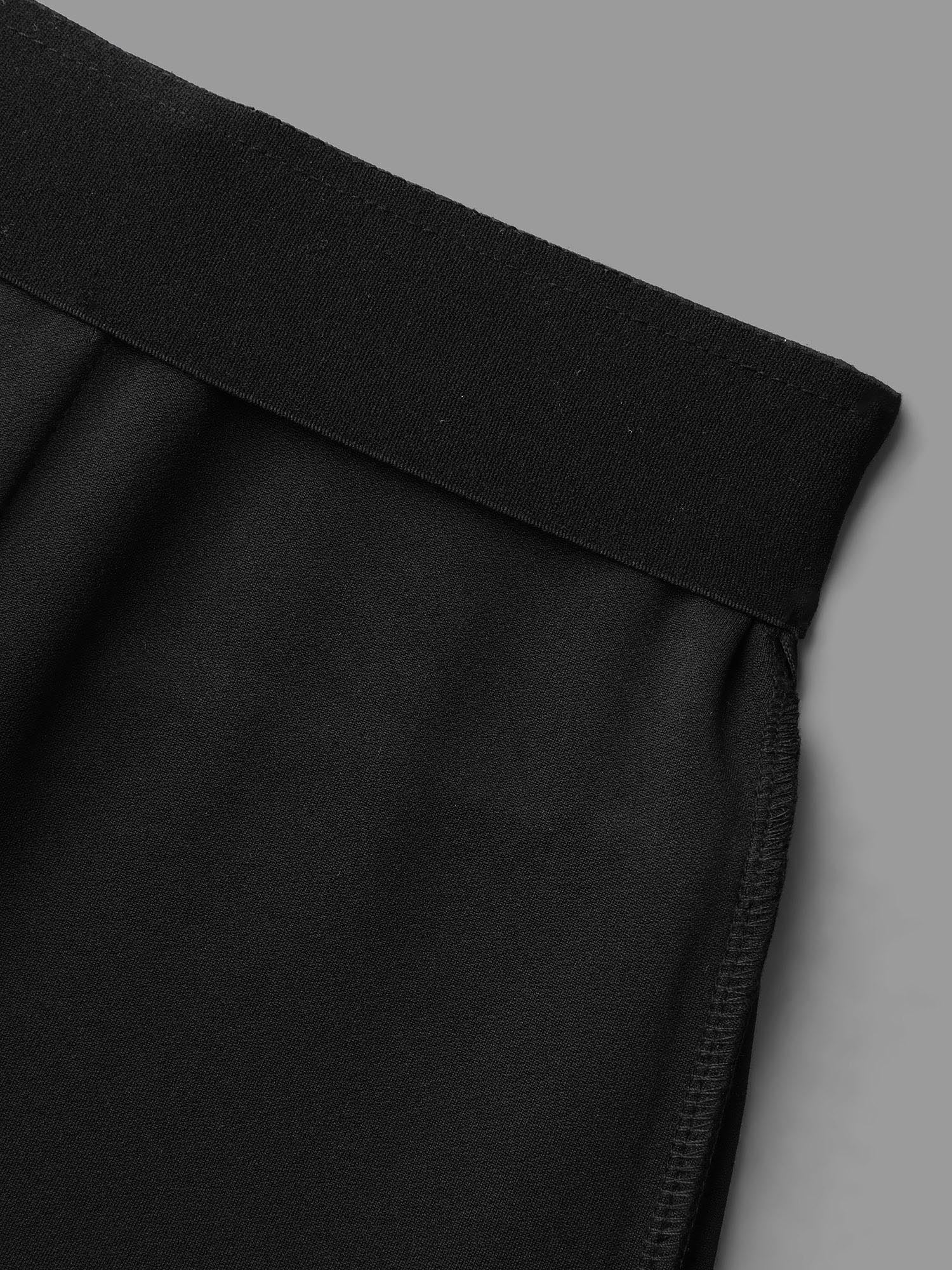 Solid Pleated Wide-Leg Pants
