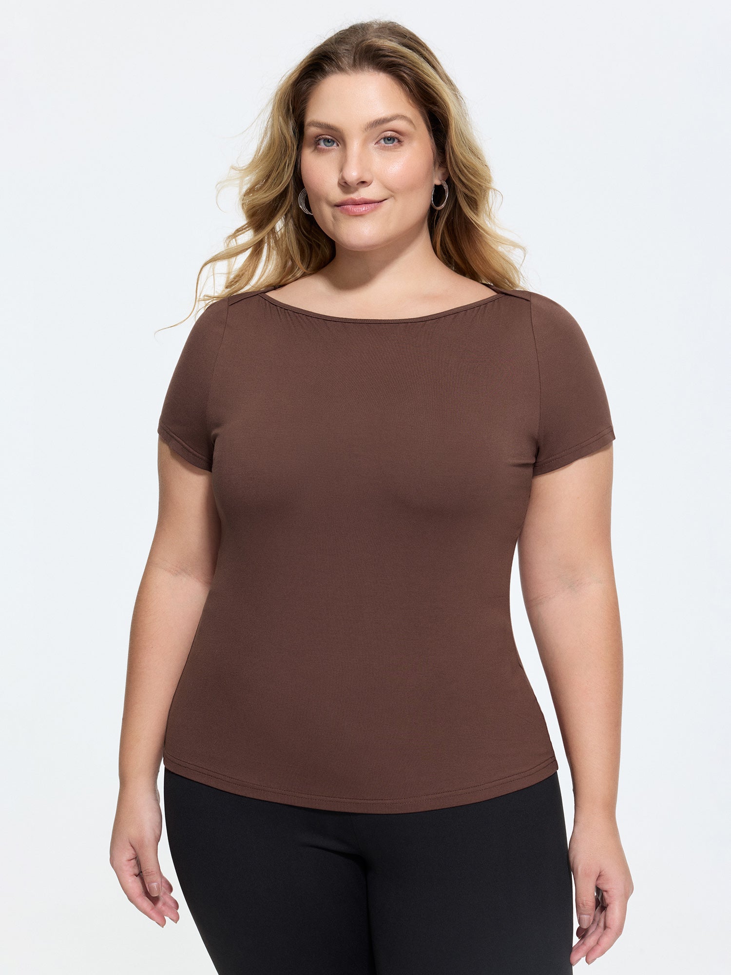 Supersoft Boat Neckline Fitted T-Shirt