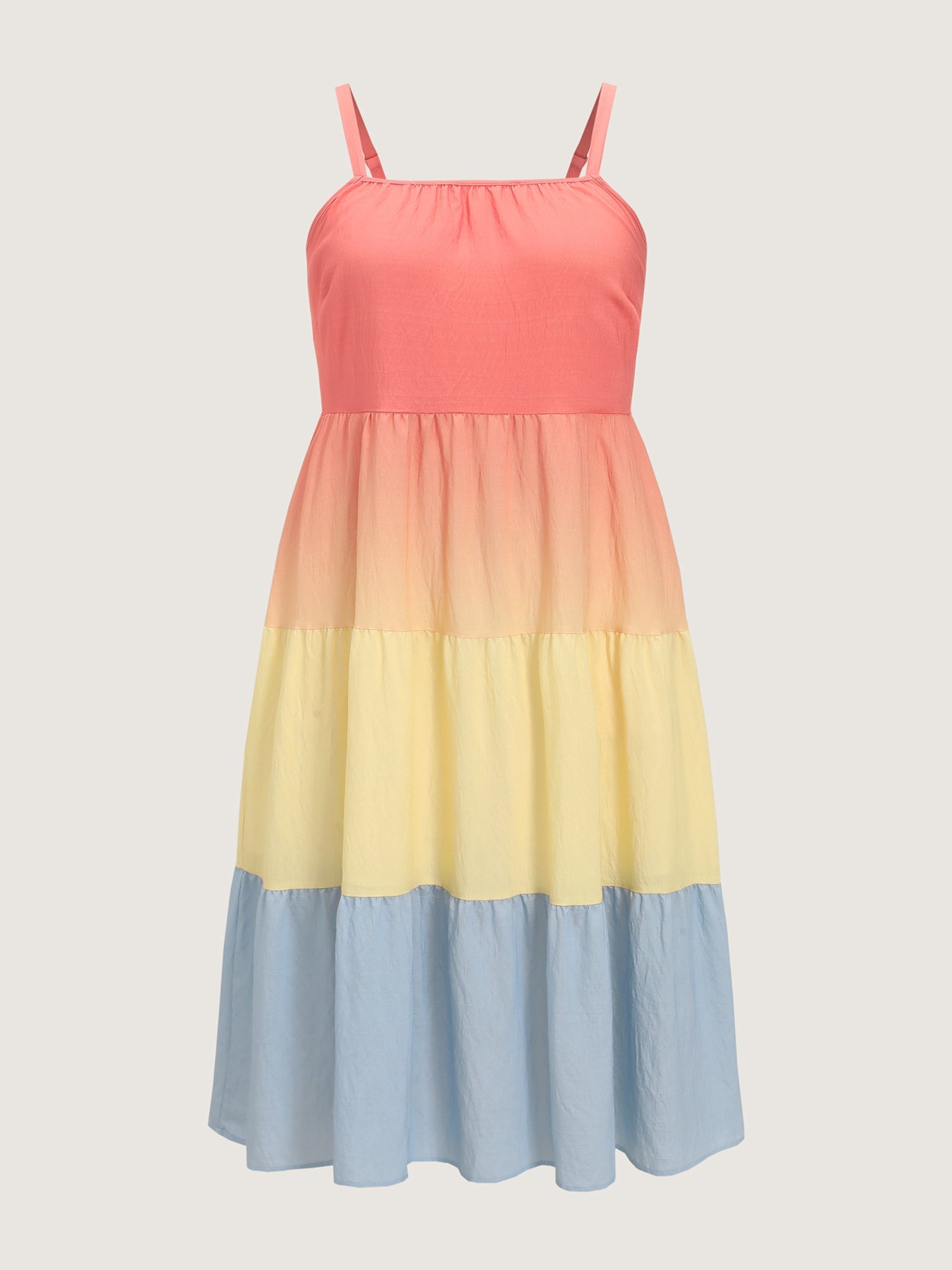 Colorblock Tiered Cami Midi Dress