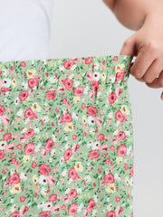 Floral Print Split Side Tiered Maxi Skirt