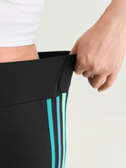 Stretchy Color Contrast Cropped Leggings