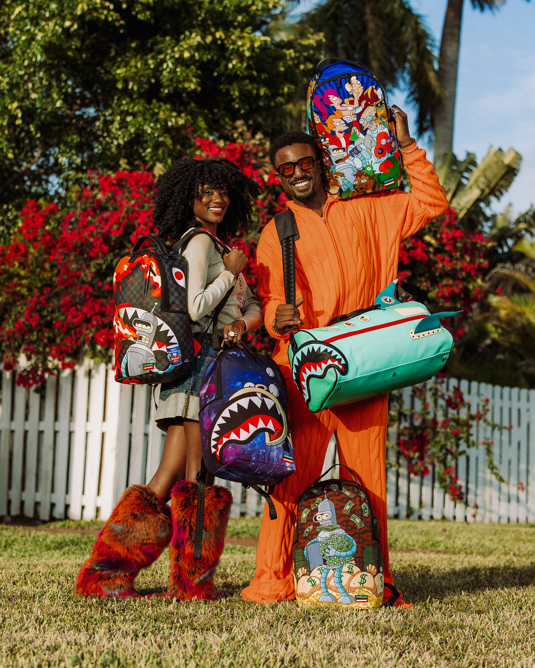 FUTURAMA NIBBLER EAT SHARK DLXR BACKPACK